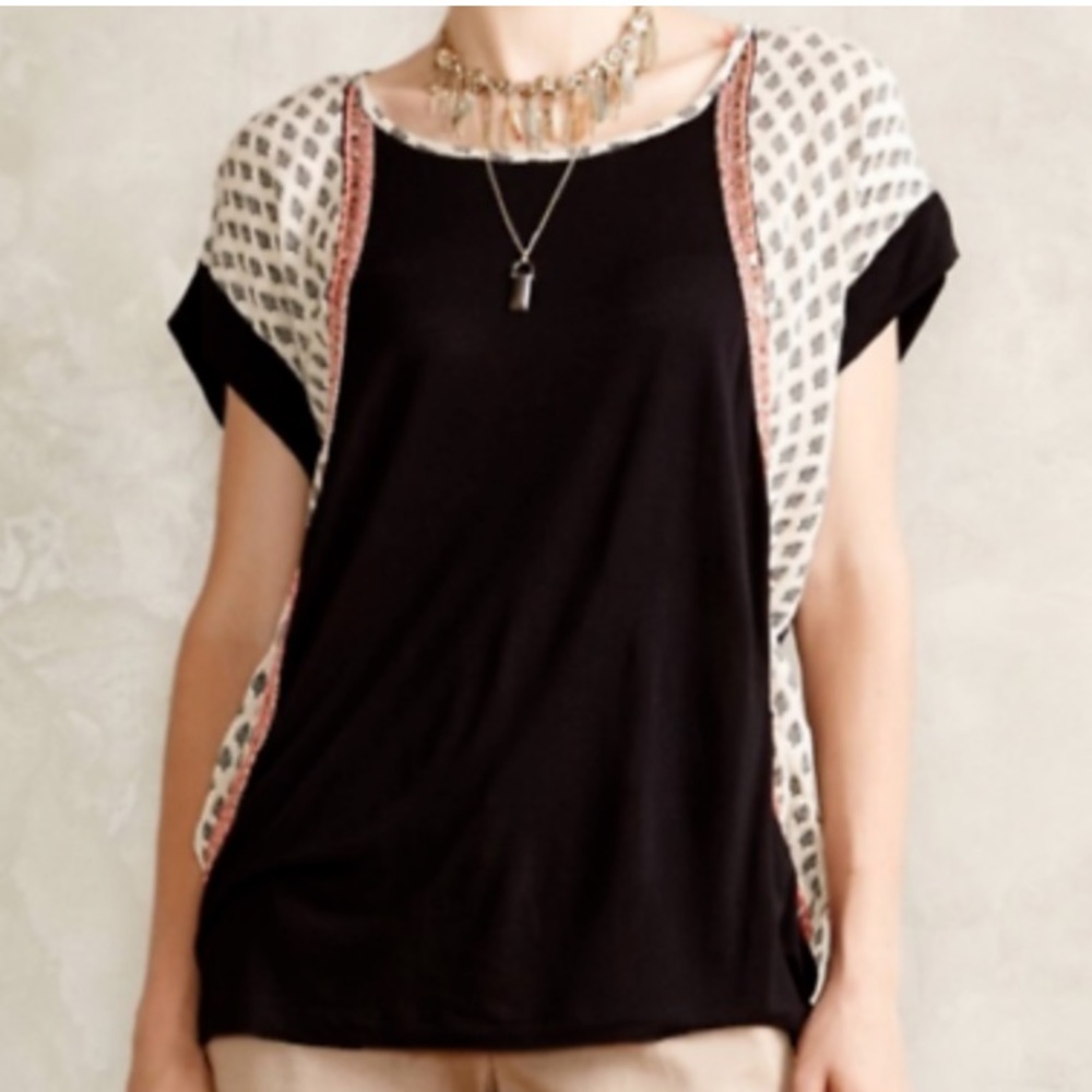 Anthropologie Lunada Beaded Tunic Top